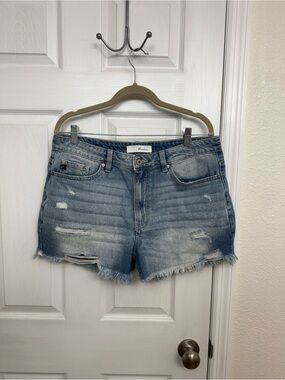 KanCan Light Wash Distressed Denim Shorts